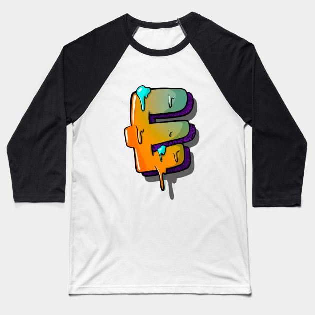 Simple E Graffiti Artwork Baseball T-Shirt by Lookify